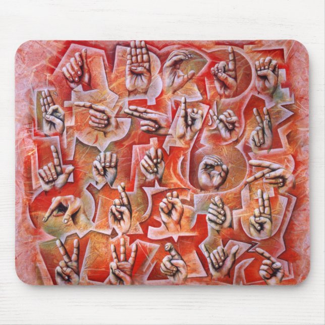 Sign Language Alphabet 2 mouse pad (Front)