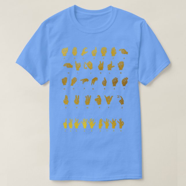Sign Language Alphabet 5 T-Shirt (Design Front)