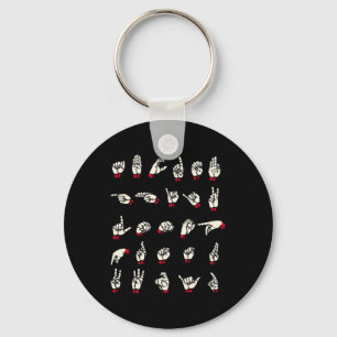 Sign Language - Alphabet A to Z ASL Deaf Awarenes Keychain