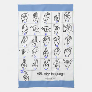 SIGN LANGUAGE ALPHABET kitchen towel