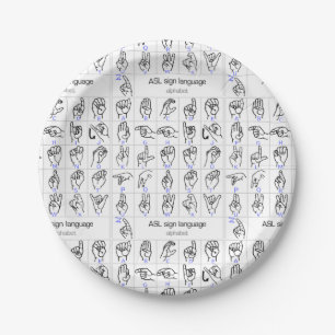 SIGN LANGUAGE ALPHABET paper plate