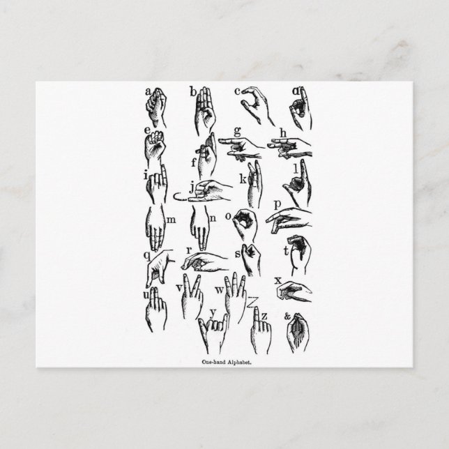 Sign Language Alphabet Postcard (Front)