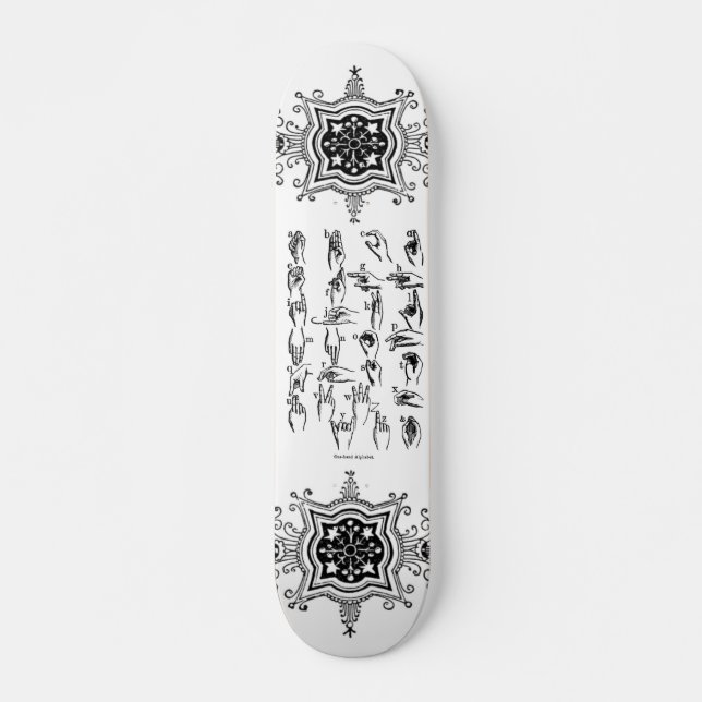 Sign Language Alphabet Skateboard (Front)