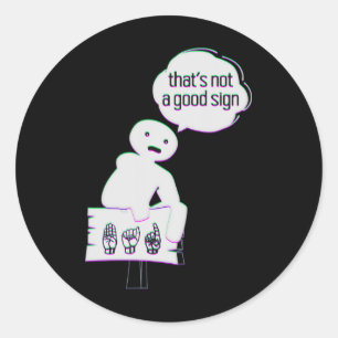 Sign Language Asl American Hand Talking Awareness Classic Round Sticker