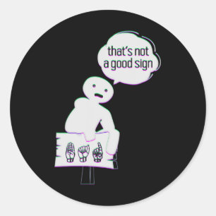 Sign Language ASL American Hand Talking Awareness  Classic Round Sticker