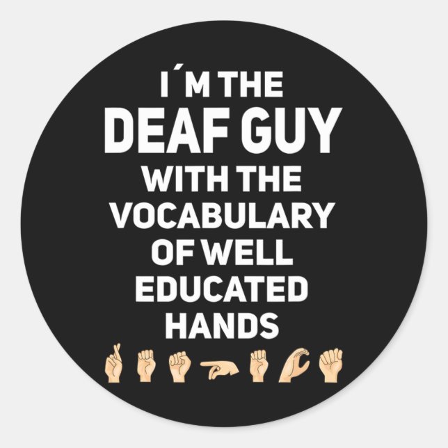 Sign Language Asl Hand Gesture Deaf Awareness 1  Classic Round Sticker (Front)