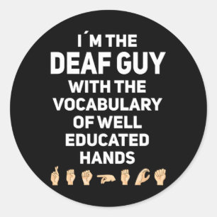 Sign Language Asl Hand Gesture Deaf Awareness 1 Classic Round Sticker