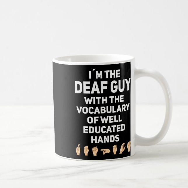 Sign Language Asl Hand Gesture Deaf Awareness 1  Coffee Mug (Right)