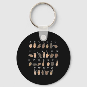 Sign Language Asl Hand Gesture Deaf Awareness Keychain