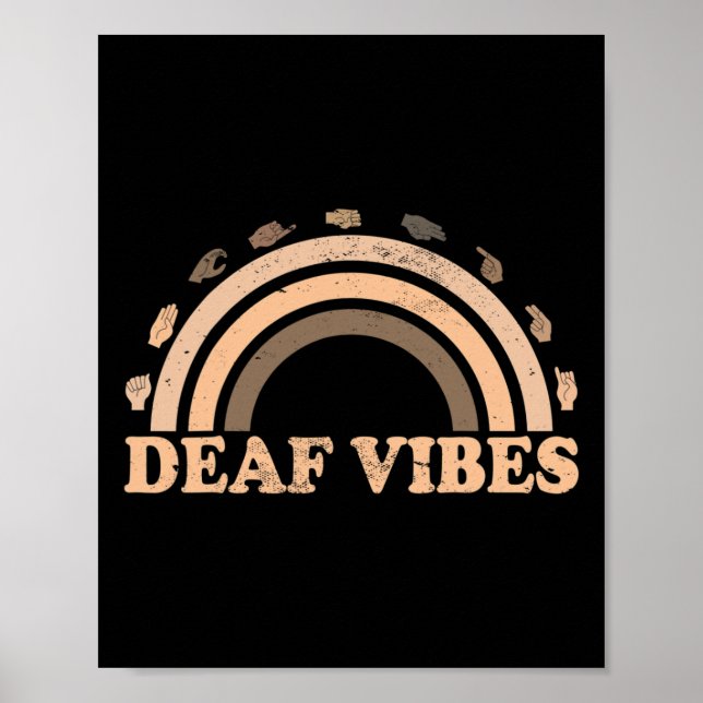 Sign Language Asl Hand Gesture Deaf Vibes Awarenes (Front)