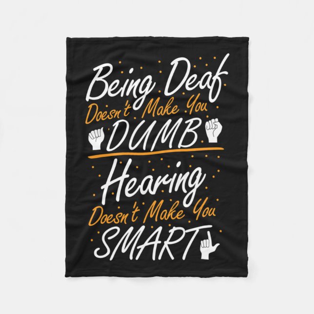 Sign Language Awareness - Asl Deaf Pride  Fleece Blanket (Front)