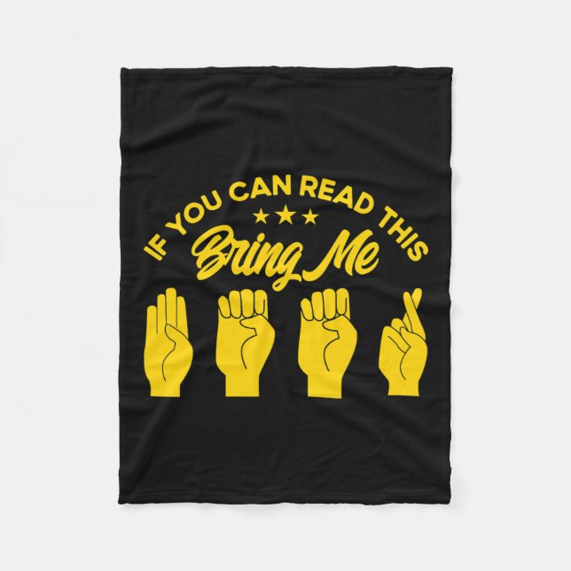 Sign Language Bring Me Beer Deaf 1  Fleece Blanket (Front)