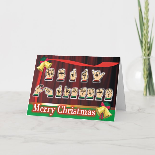 Sign Language Christmas Holiday Card (Front)