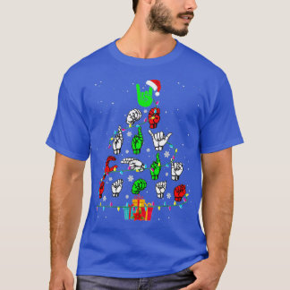 Sign Language Christmas Tree Merry Christmas Gifts T-Shirt
