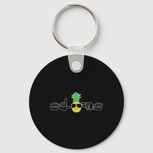 Sign Language Clothes Beach Deaf Signing Awareness Keychain (Front)