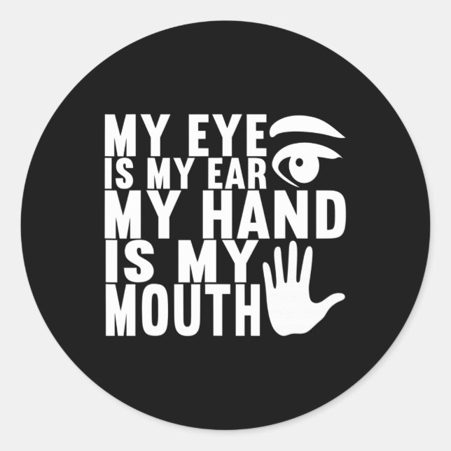 Sign Language Deaf Awareness 18  Classic Round Sticker (Front)