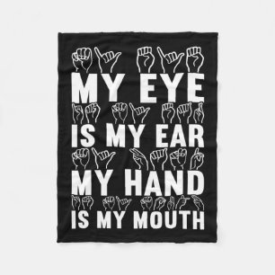 Sign Language Deaf Awareness 21 Fleece Blanket