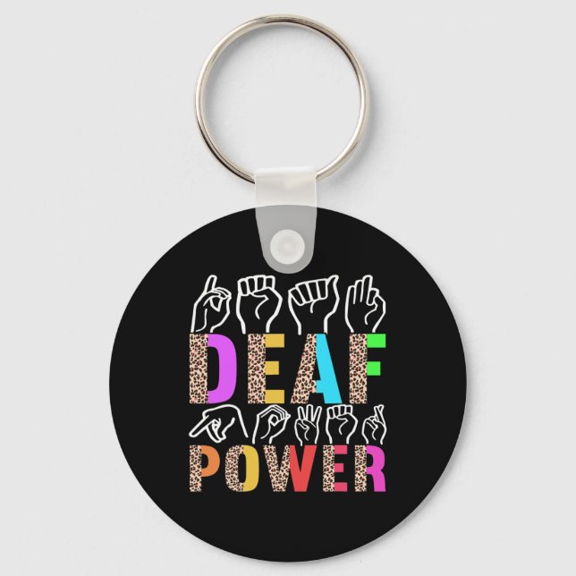 Sign Language Deaf Awareness 3  Keychain (Front)