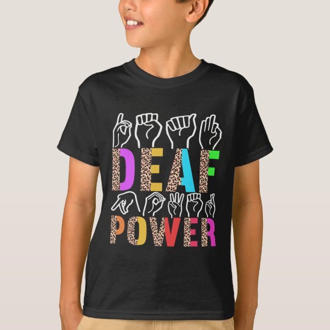 Sign Language Deaf Awareness 3  T-Shirt (Front)
