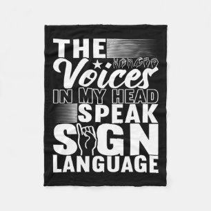 Sign Language Deaf Awareness 5 Fleece Blanket