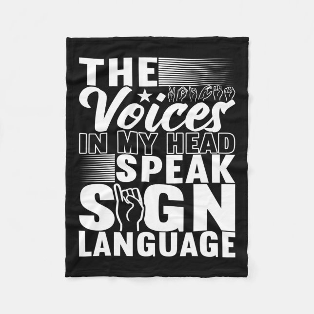 Sign Language Deaf Awareness 5  Fleece Blanket (Front)