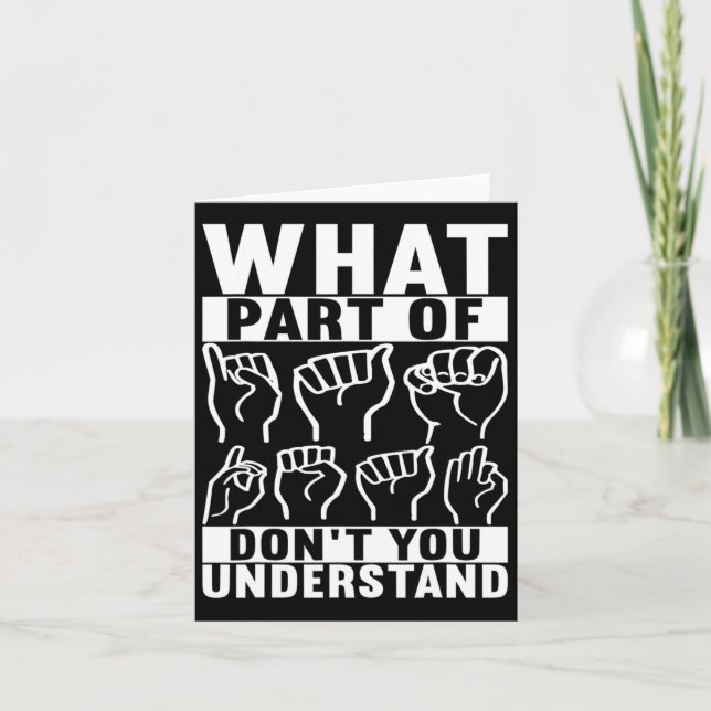 Sign Language Deaf Awareness 7  Card (Front)