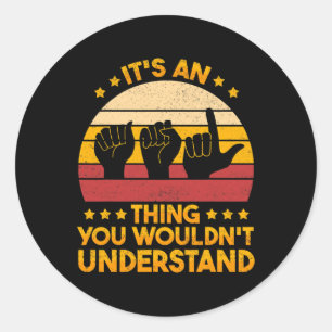 Sign Language Deaf Awareness and ASL 1 Classic Round Sticker