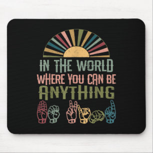 Sign Language Deaf Awareness Kindness ASL Language Mouse Pad