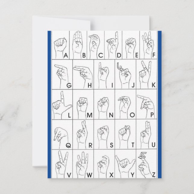 SIGN LANGUAGE flat card (Front)