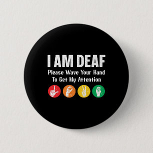 Sign Language Hand Interpreter Asl Deaf Awareness  2 Inch Round Button