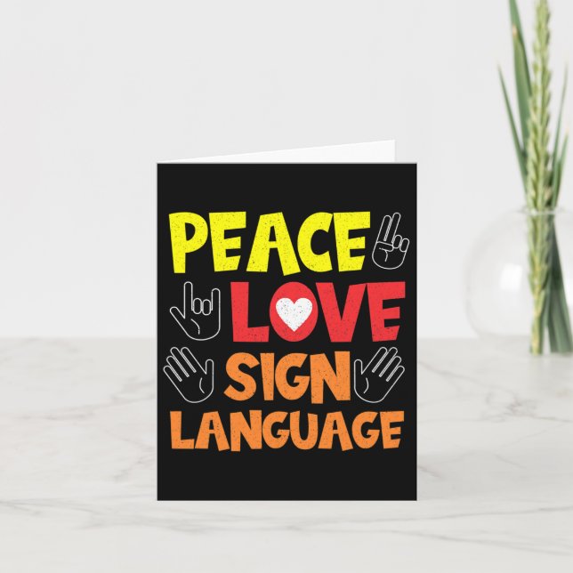 Sign Language Hand Interpreter Asl Deaf Awareness  Card (Front)