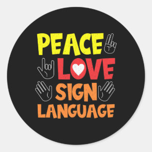 Sign Language Hand Interpreter Asl Deaf Awareness Classic Round Sticker