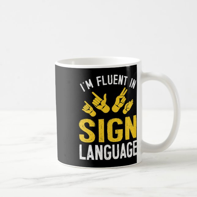 Sign Language Hand Interpreter Asl Deaf Awareness  Coffee Mug (Right)