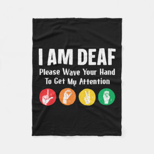 Sign Language Hand Interpreter Asl Deaf Awareness Fleece Blanket
