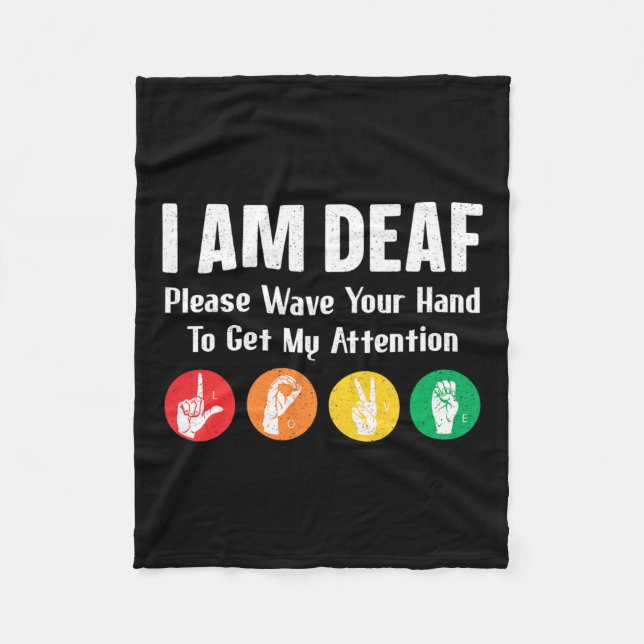 Sign Language Hand Interpreter Asl Deaf Awareness  Fleece Blanket (Front)