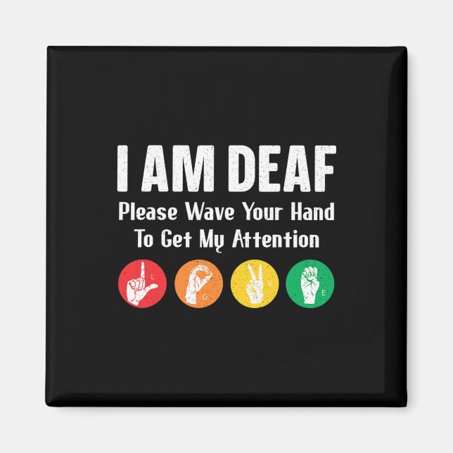 Sign Language Hand Interpreter Asl Deaf Awareness  Magnet (Front)