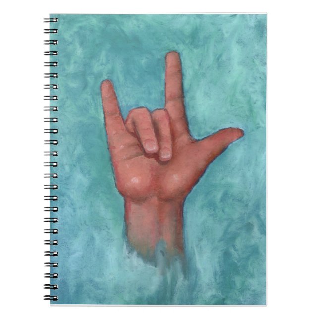 Sign Language: Hand: Pastel Art: ASL: Love Notebook (Front)