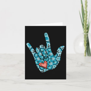 Sign Language I Love You Gesture Heart Deaf Awaren Card