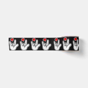 Sign Language I Love You Sign Satin Ribbon
