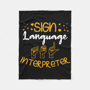 Sign Language Interpreter Deaf Sign Language Aware Fleece Blanket