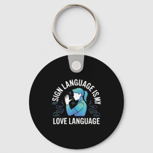 Sign language interpreter job deafness interpret keychain
