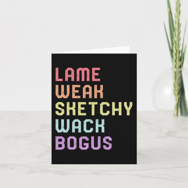 Sign Language Lame Weak ASL Slang Tee Deaf Awarene Card (Front)