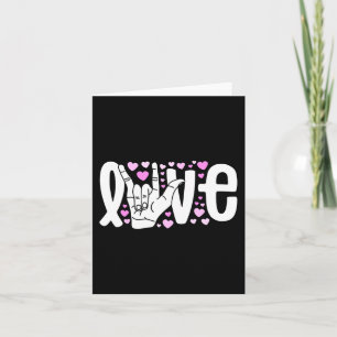 Sign Language Love ASL Be Kind Deaf Awareness Card