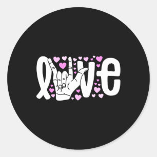 Sign Language Love Asl Be Kind Deaf Awareness Classic Round Sticker