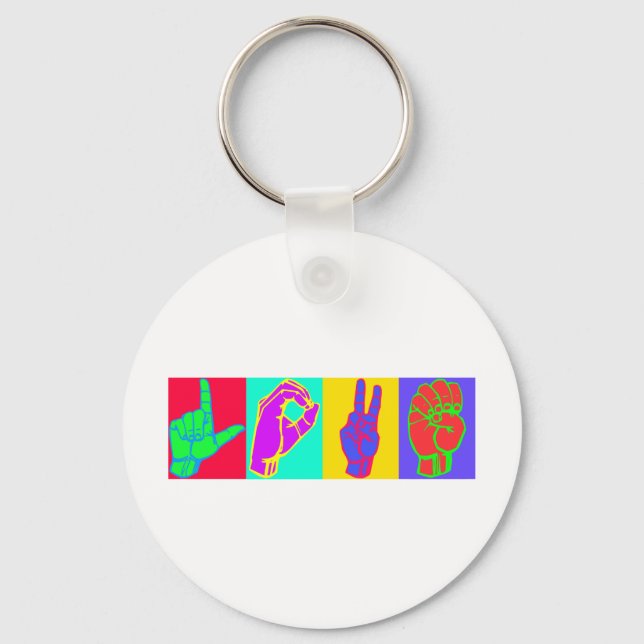 Sign Language LOVE Keychain (Front)