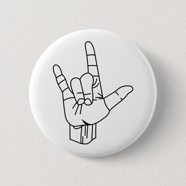 Sign Language Outline 2 Inch Round Button (Front)