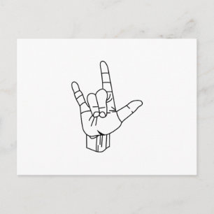 Sign Language Outline Postcard