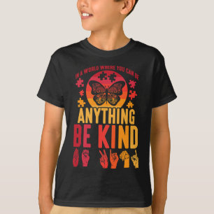 Sign Language Puzzle Deaf Butterfly  T-Shirt
