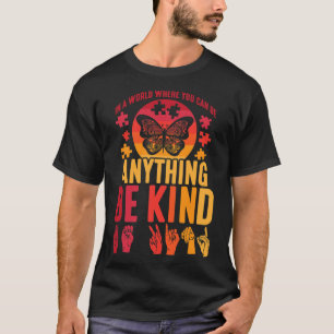 Sign Language Puzzle Deaf Butterfly T-Shirt