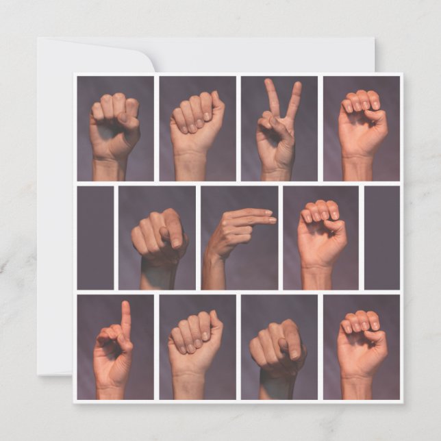 Sign Language Save the Date Invitation (Front)